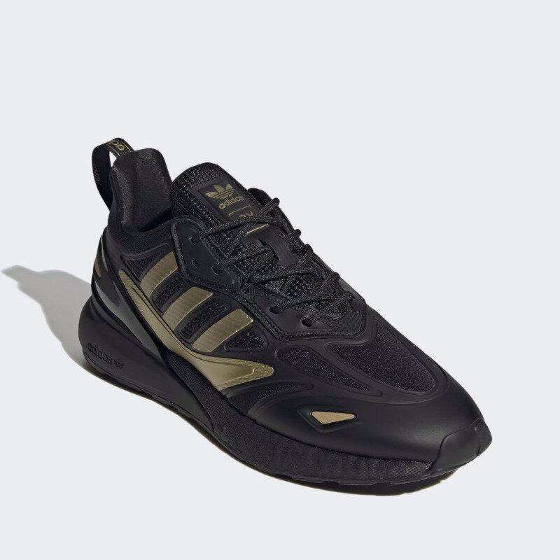 adidas Men`s ZX 2K Boost 2.0 Black/ Gold PREOWNED GZ7743 Size UK 8 (SA 8)