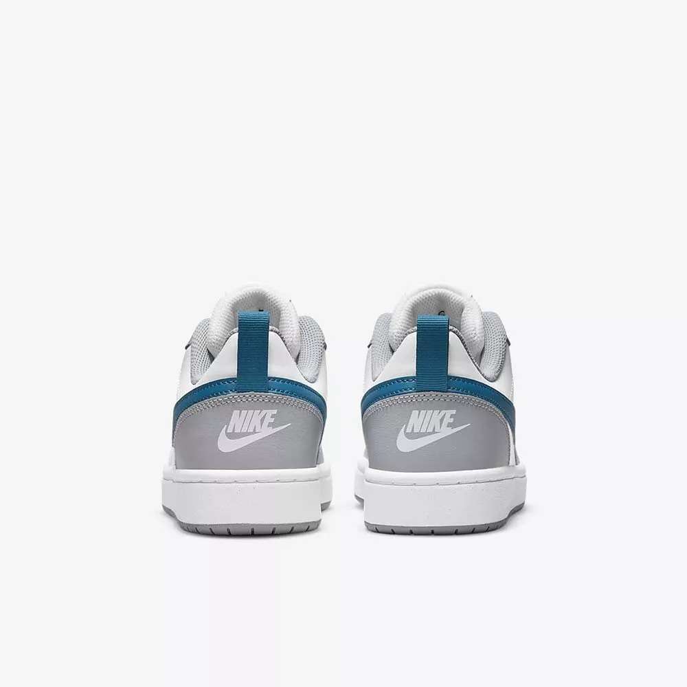 Nike Kids UNISEX Court Borough Low 2 GS White/ Marina/ Grey BQ5448 117 Size UK 6 (SA 6)
