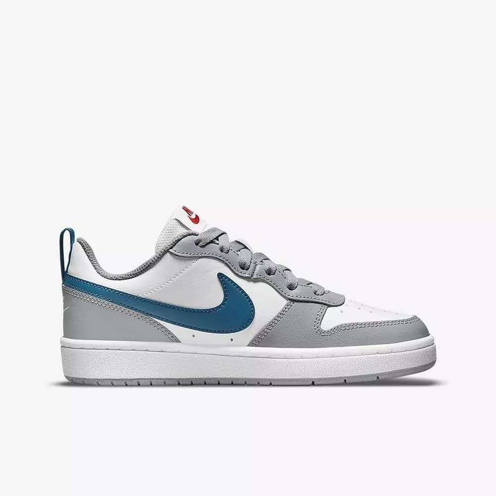 Nike Kids UNISEX Court Borough Low 2 GS White/ Marina/ Grey BQ5448 117 Size UK 6 (SA 6)