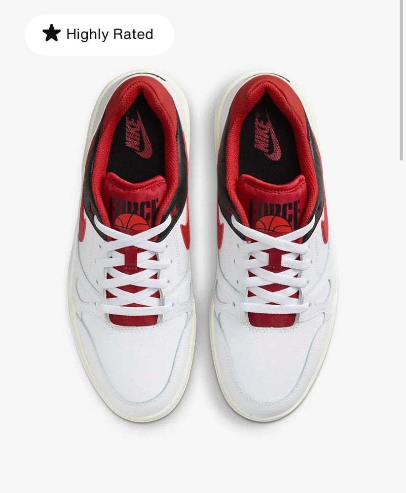 Nike Men's FULL FORCE LOW White/ Mystic Red FB1362 102 Size UK 9 (SA 9)