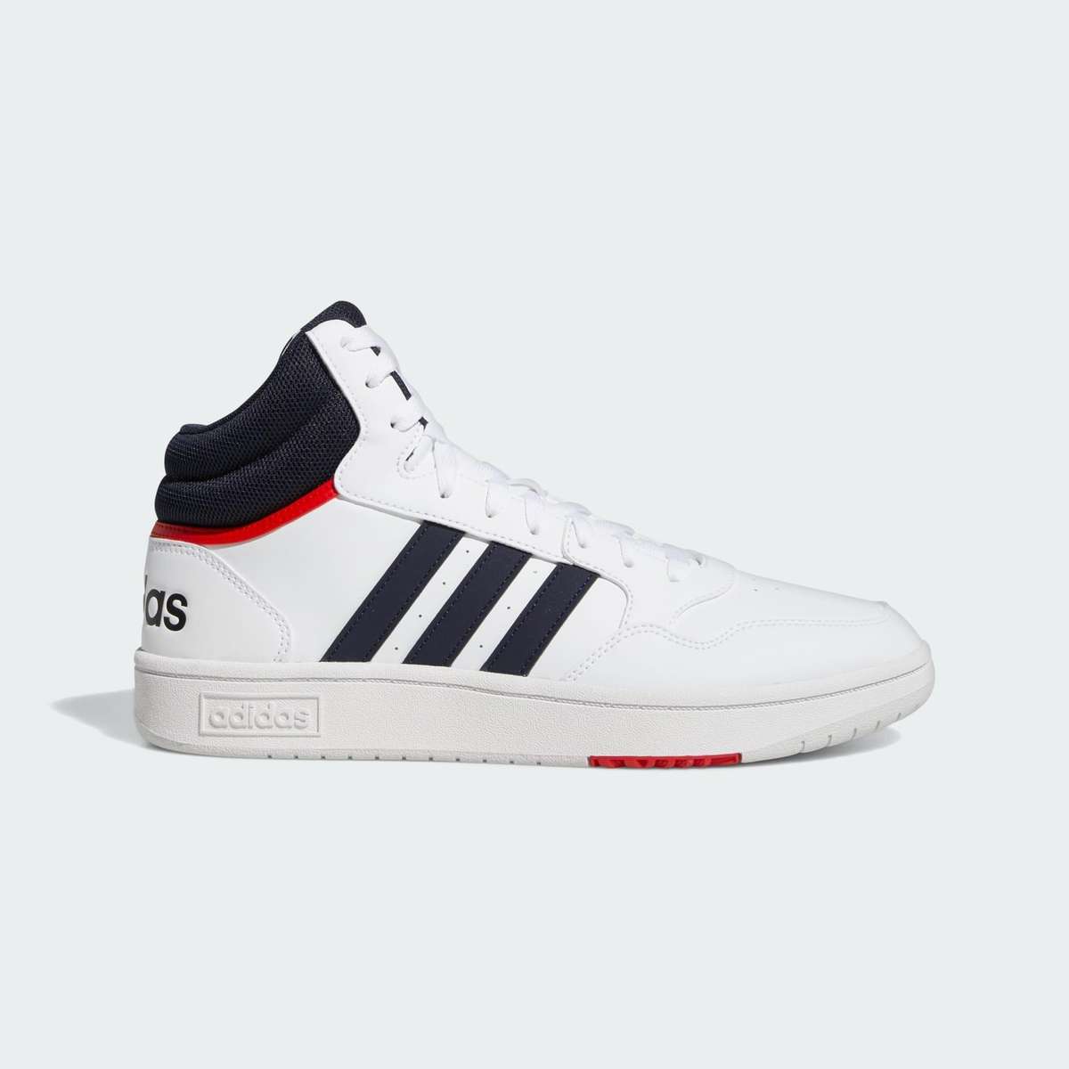 adidas Men`s Hoops 3.0 Mid Classic Vintage White/Legend Ink/Vivid Red GY5543 Size UK 8/9 (SA 8/9)