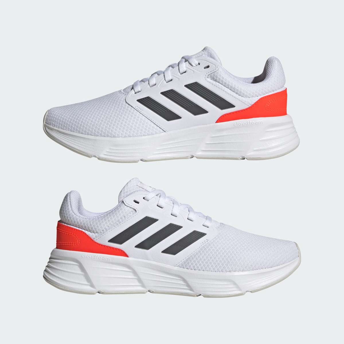 adidas Men`s Galaxy 6 Cloud White / Grey Five / Solar Red HP2419 Size UK 10/11 (SA 10/11)
