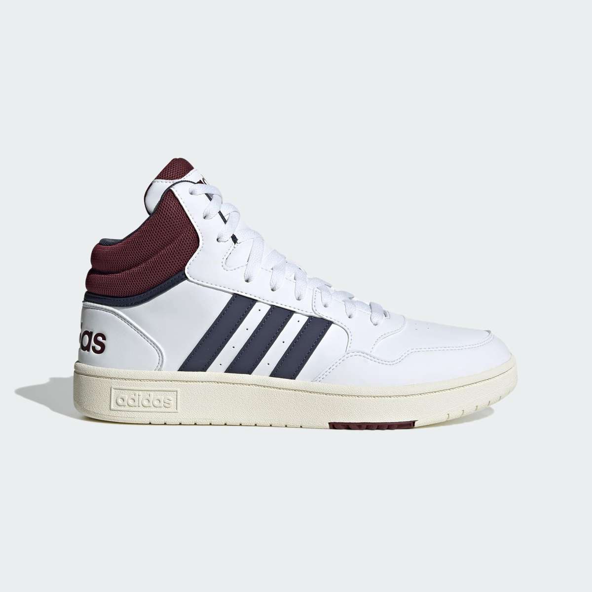 adidas Men`s Hoops 3.0 Mid Classic Vintage White/ Navy/ Shadow Red HP7895 Size UK 8 (SA 8)