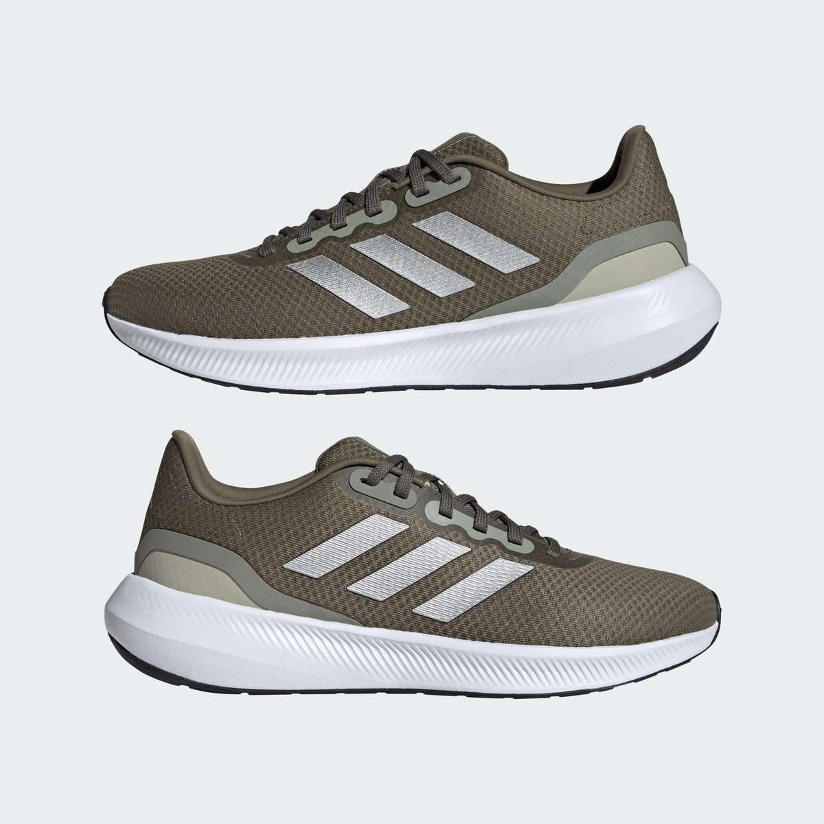 adidas Men`s Runfalcon 3.0 Olive Strata/ Silver Metallic/ Putty Grey IE0737 Size UK 10.5 (SA 10.5)