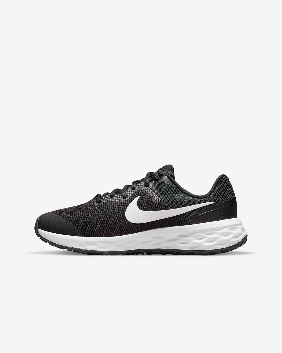 Nike Kids YOUTH UNISEX Revolution 6 Black/Dark Smoke Grey/White DD1096 003 Size UK 5 (SA 5)