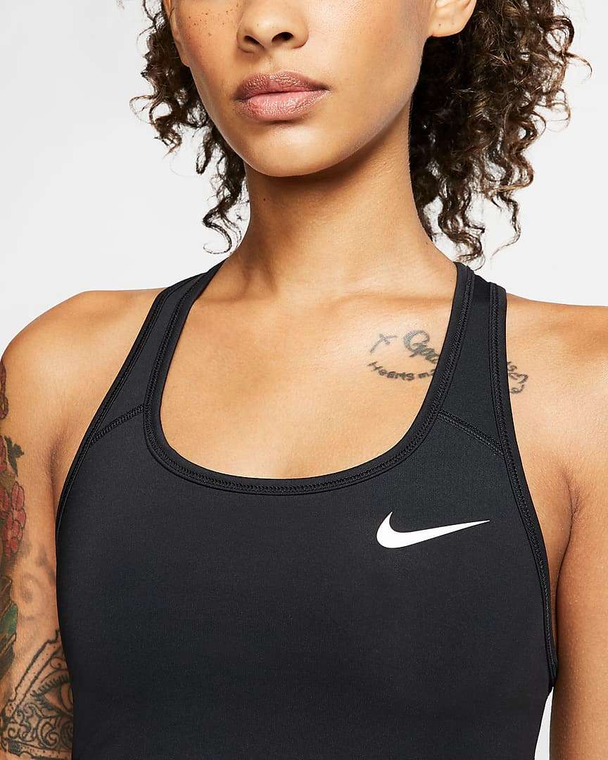 NIKE Women's Swoosh Medium Support Sports Bra Black BV3900 010 Size Medium