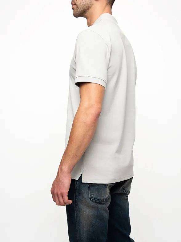 POLO Men`s Pique Short Sleeve Golfer Custom Fit Grey