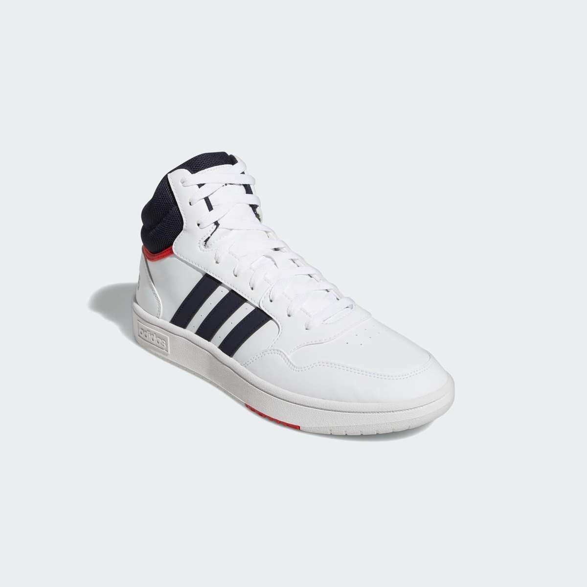 adidas Men`s Hoops 3.0 Mid Classic Vintage White/Legend Ink/Vivid Red GY5543 Size UK 8/9 (SA 8/9)
