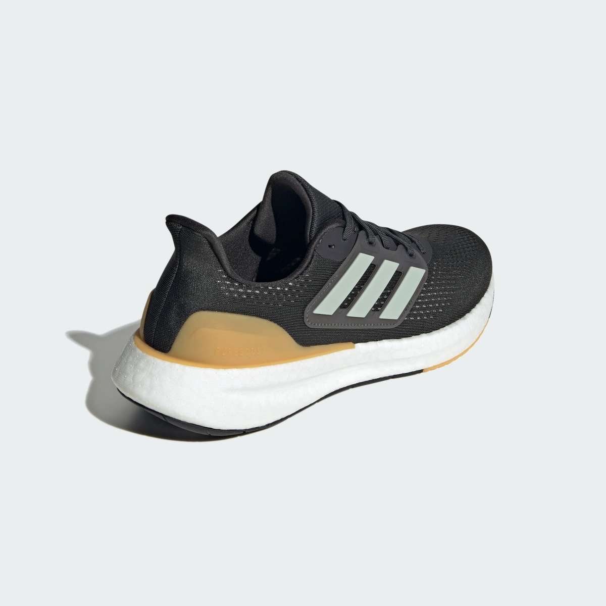 adidas Men`s Pureboost 23 Carbon / Wonder Silver / Yellow IF2369 Size UK 11 (SA 11)