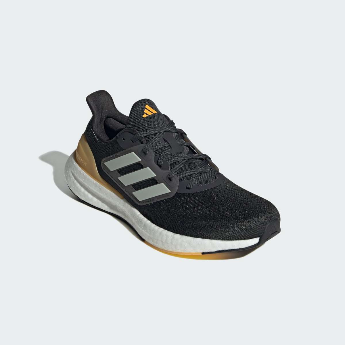 adidas Men`s Pureboost 23 Carbon / Wonder Silver / Yellow IF2369 Size UK 11 (SA 11)