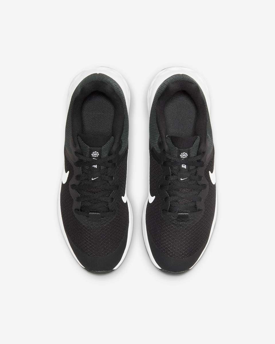 Nike Kids YOUTH UNISEX Revolution 6 Black/Dark Smoke Grey/White DD1096 003 Size UK 5 (SA 5)