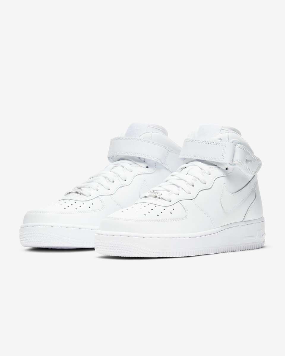 Nike Women's Air Force 1 '07 Mid White/ White DD9625 100 Size UK 5.5 / 7 (SA 5.5/ 7)