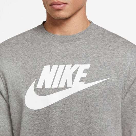 Nike Men`s Sportswear Club Fleece Crew Grey DQ4912 063 Size Medium