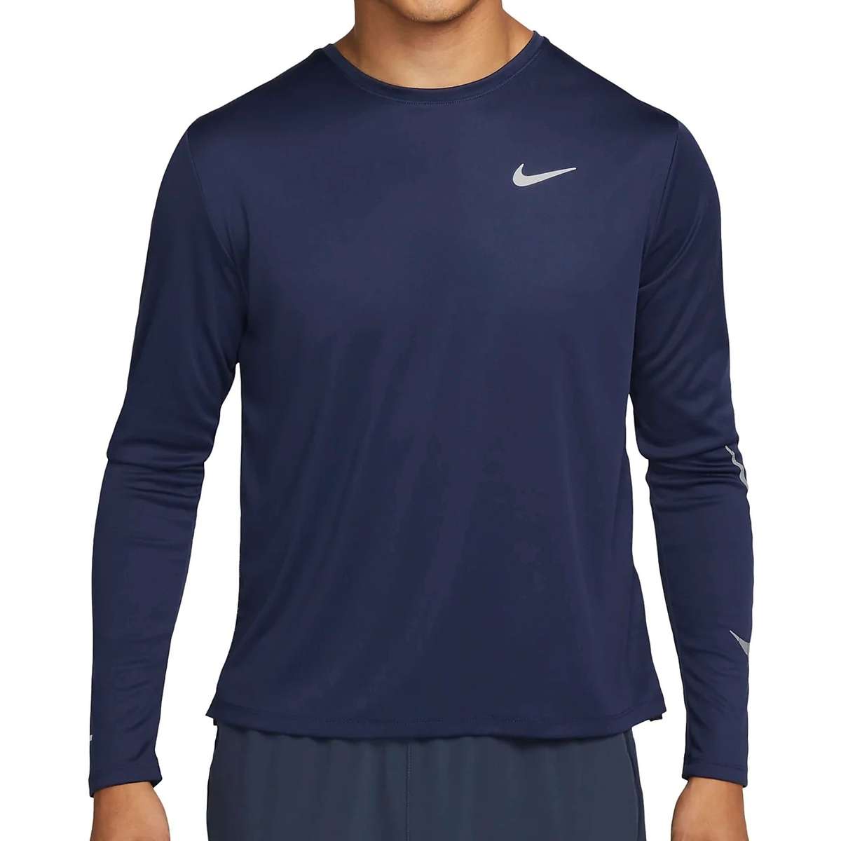 Nike Men`s Dri-FIT Miler Run Division Flash Long Sleeve Midnight Navy DQ6493 410 Size XL