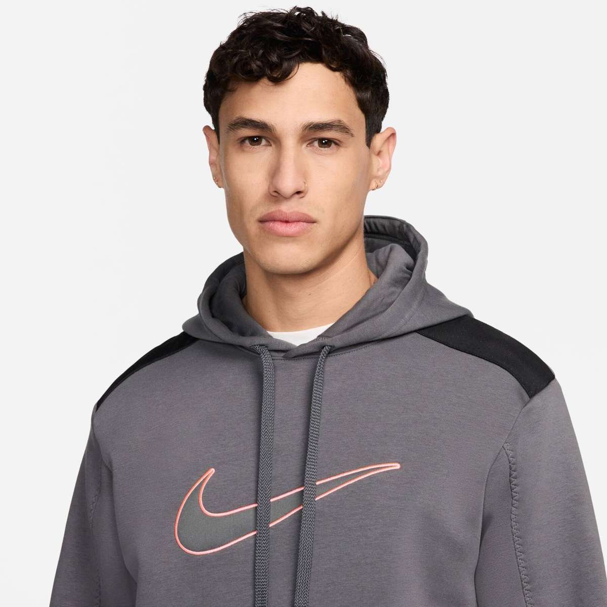 Nike Men's Sportswear Fleece Swoosh Club Hoodie Gray FN0247 068