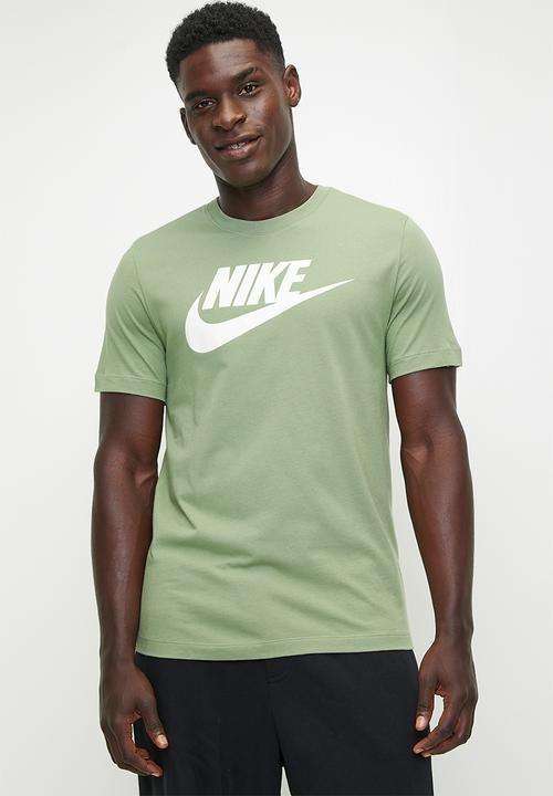 Nike Men's Club Futura Tee Shirt Khaki/White Size Medium