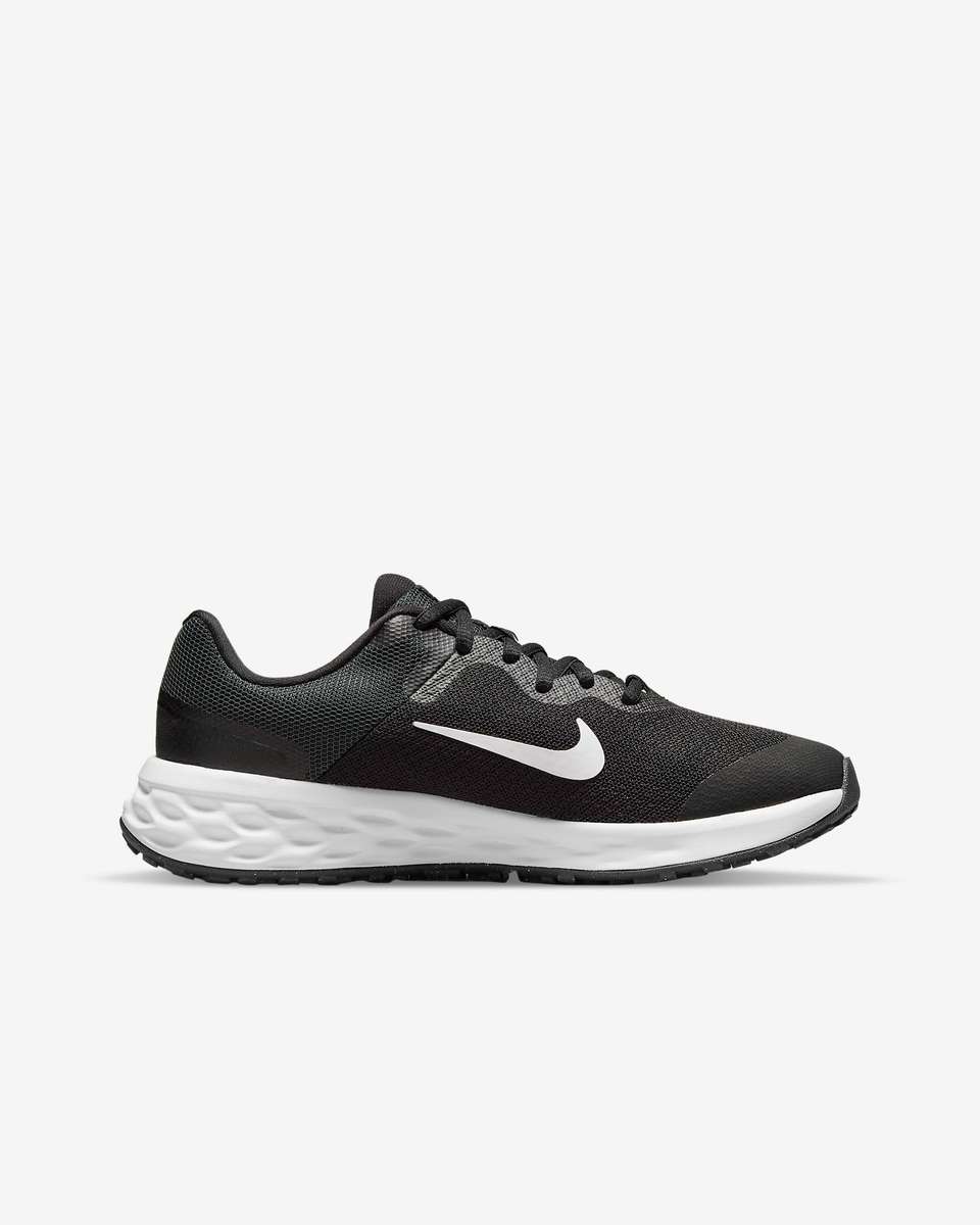 Nike Kids YOUTH UNISEX Revolution 6 Black/Dark Smoke Grey/White DD1096 003 Size UK 5 (SA 5)