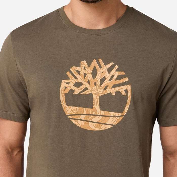 TIMBERLAND Men`s KENNEBEC RIVER CAMO TREE LOGO Green TB0A5YQF Size Extra Large