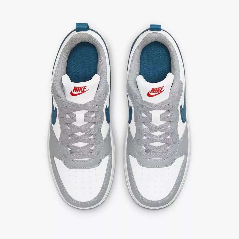 Nike Kids UNISEX Court Borough Low 2 GS White/ Marina/ Grey BQ5448 117 Size UK 6 (SA 6)