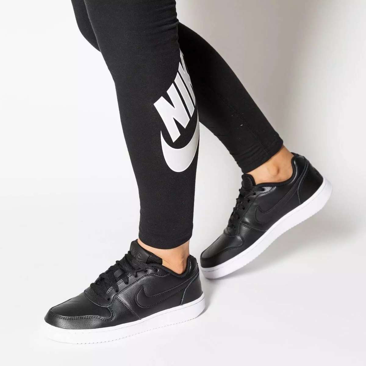 Nike Women's Ebernon Low Black/ Black White AQ1779 001 Size UK 6.5 (SA 6.5)