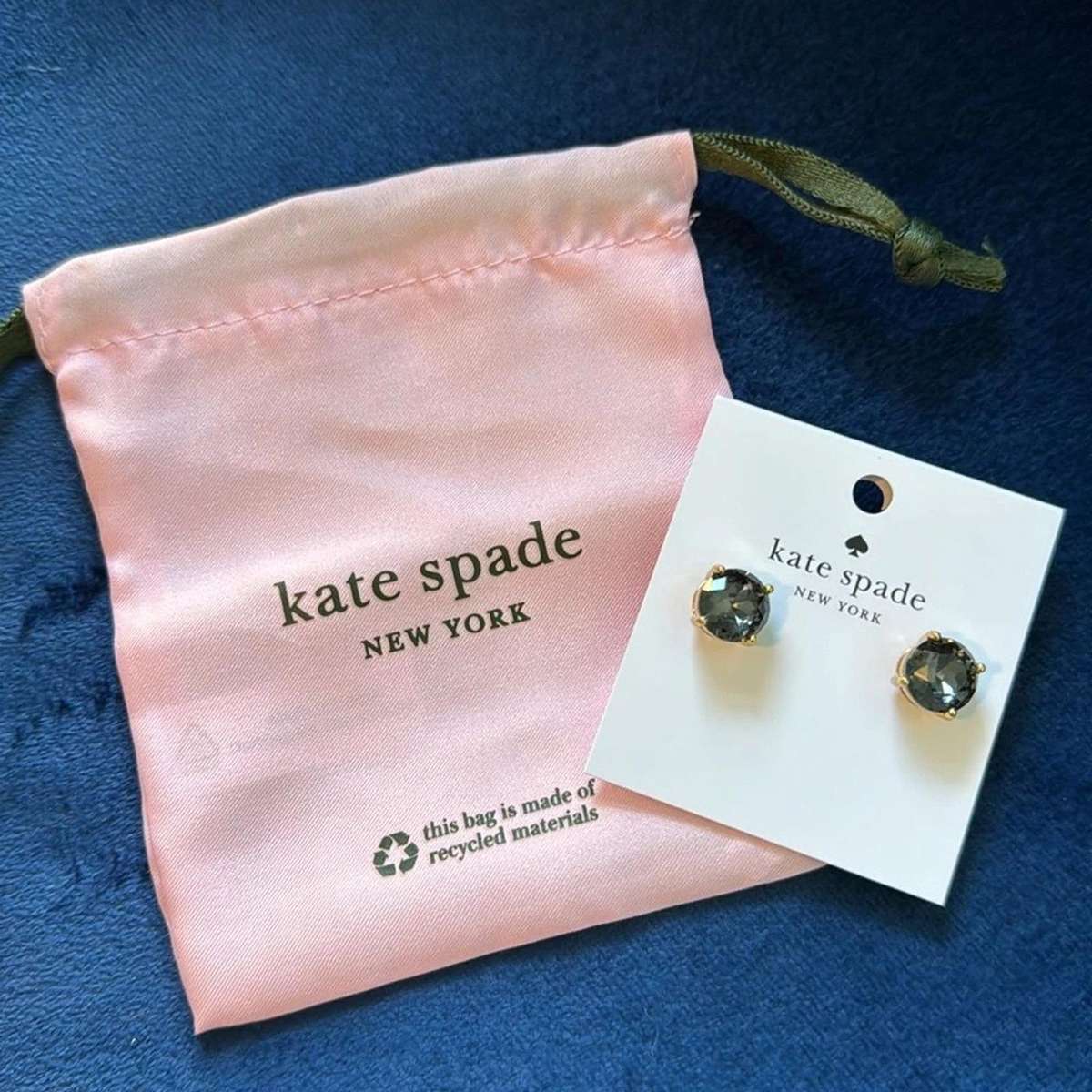 Kate Spade Rise & Shine Gold Plated Black Diamond CZ Studs O0RU3081
