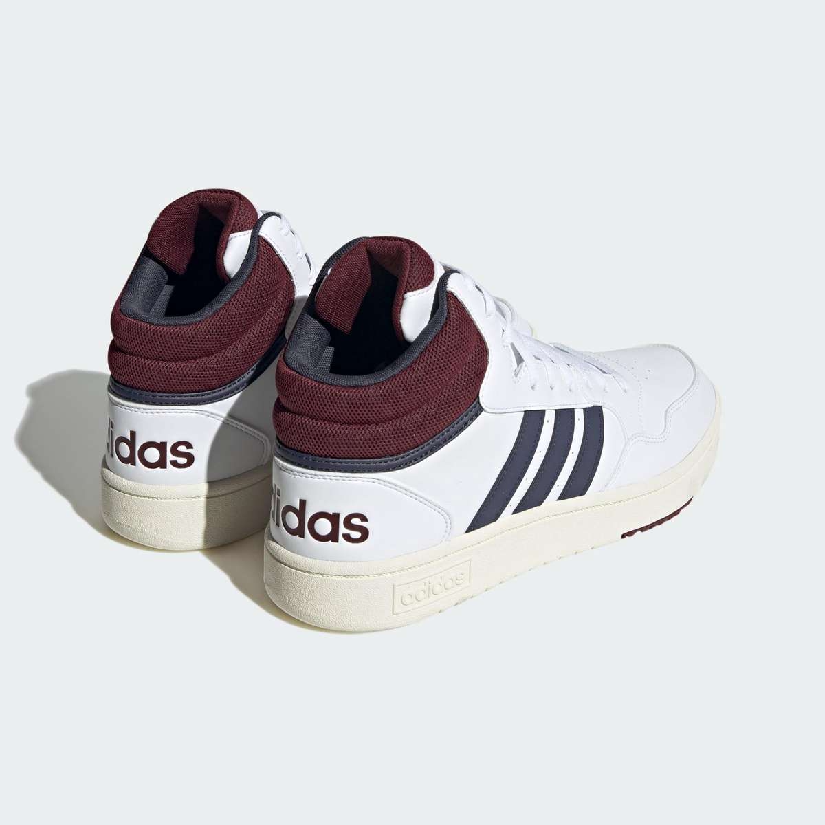 adidas Men`s Hoops 3.0 Mid Classic Vintage White/ Navy/ Shadow Red HP7895 Size UK 8 (SA 8)