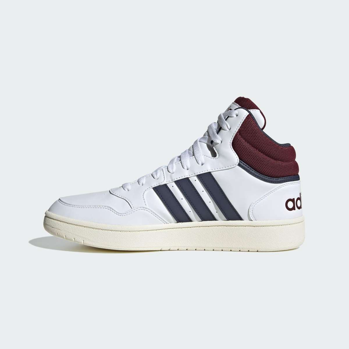 adidas Men`s Hoops 3.0 Mid Classic Vintage White/ Navy/ Shadow Red HP7895 Size UK 8 (SA 8)