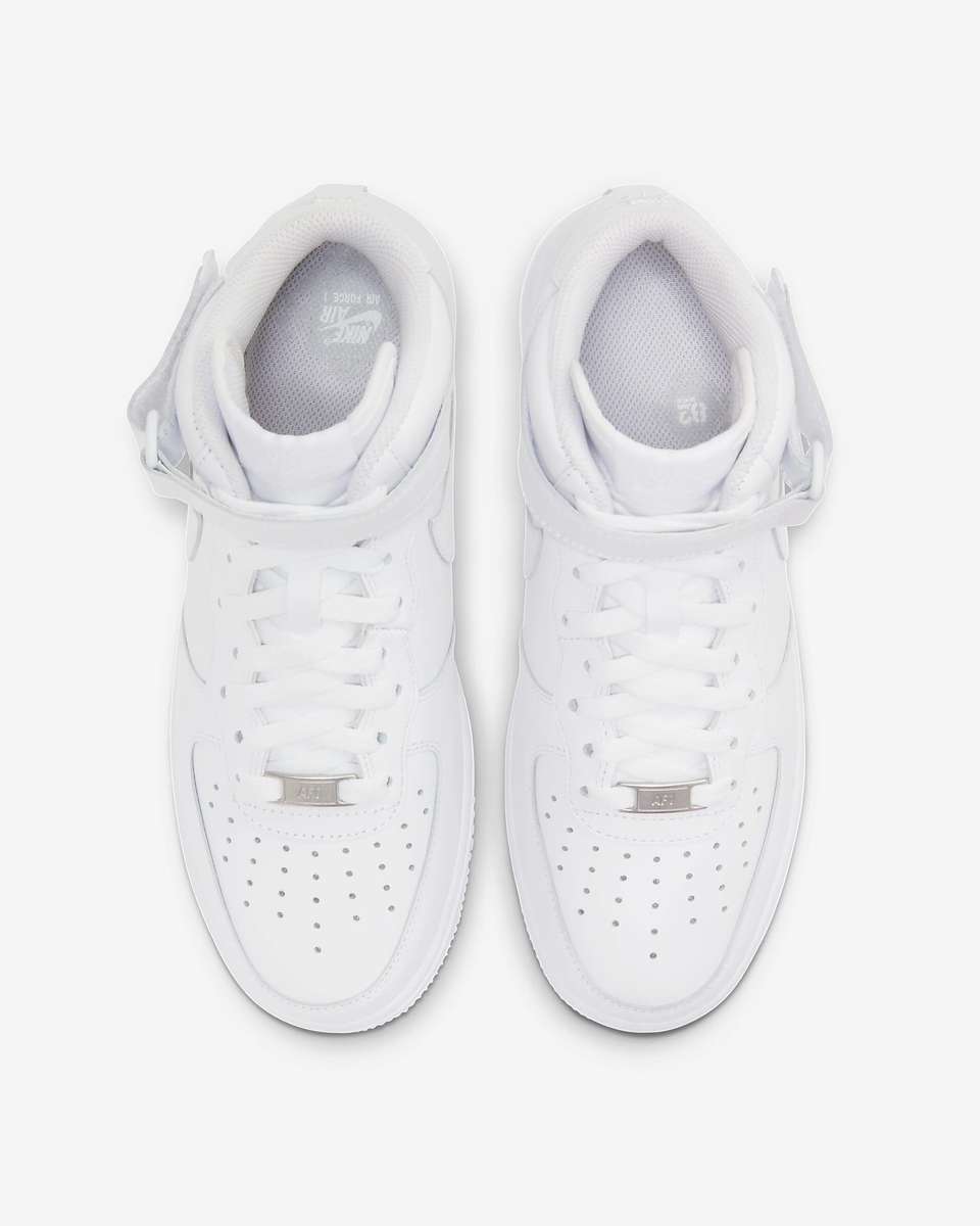 Nike Women's Air Force 1 '07 Mid White/ White DD9625 100 Size UK 5.5 / 7 (SA 5.5/ 7)