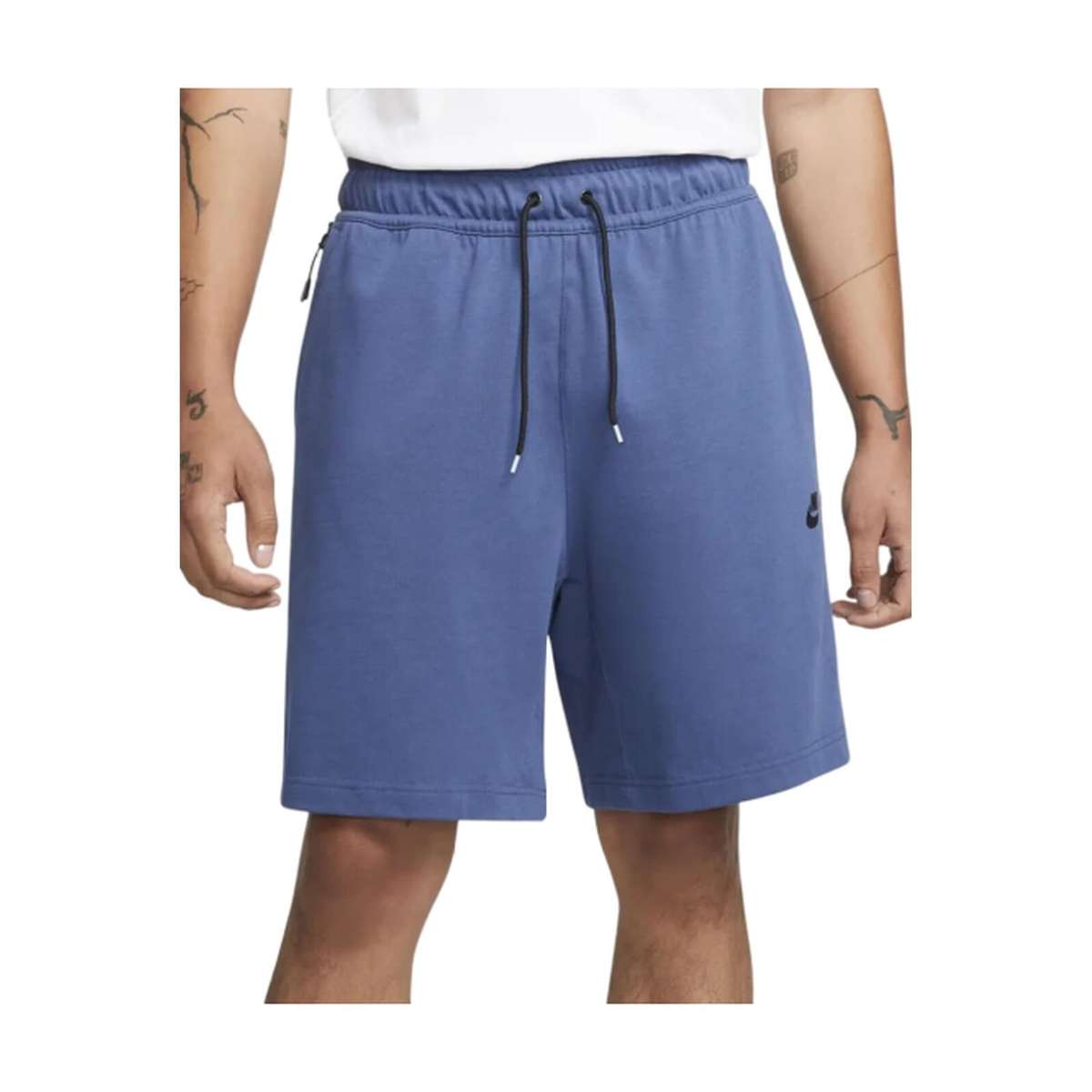 Nike Men`s Tech Fleece Essentials Shorts Zip Pocket Knee length Blue DD5301 491 Size Medium/ Large