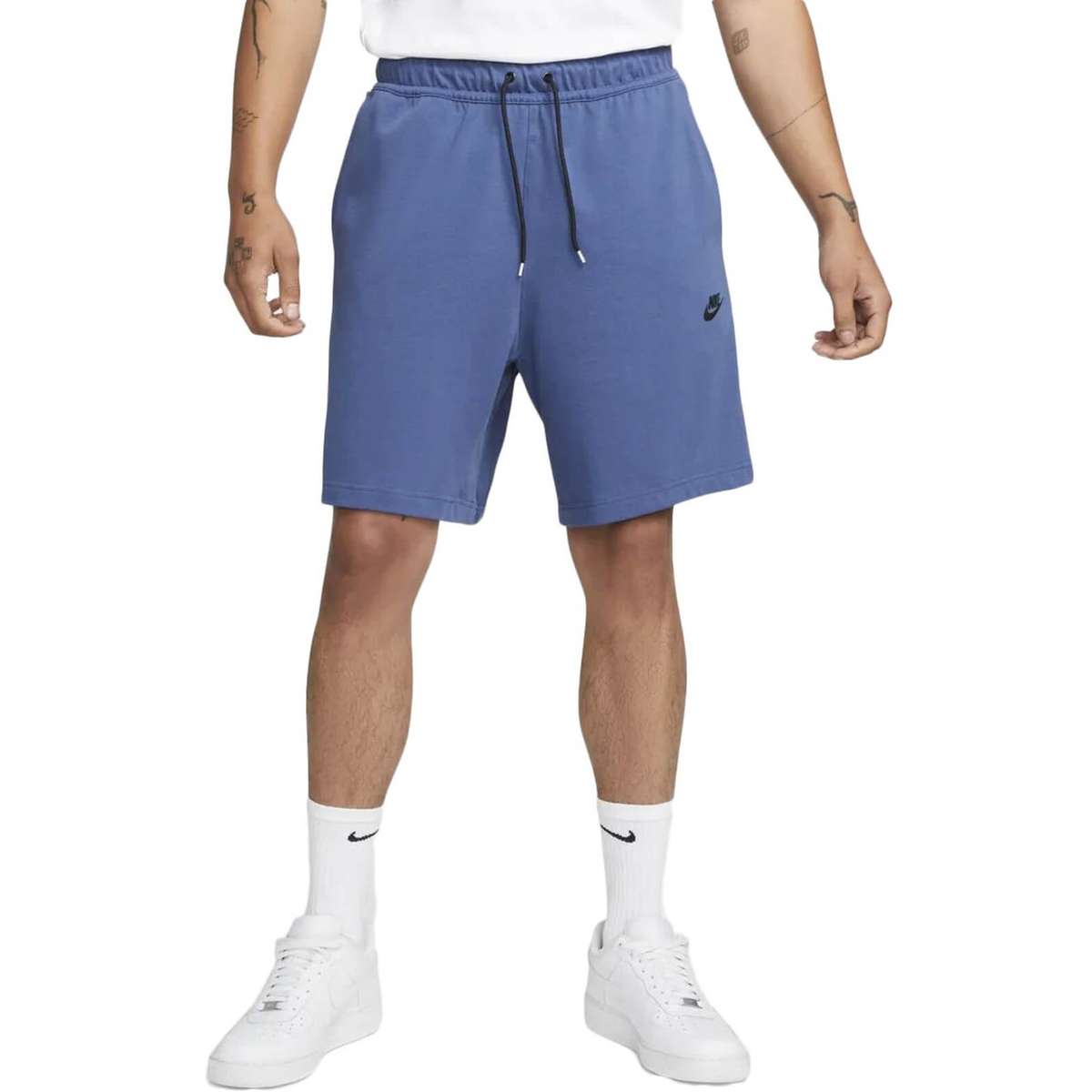 Nike Men`s Tech Fleece Essentials Shorts Zip Pocket Knee length Blue DD5301 491 Size Medium/ Large