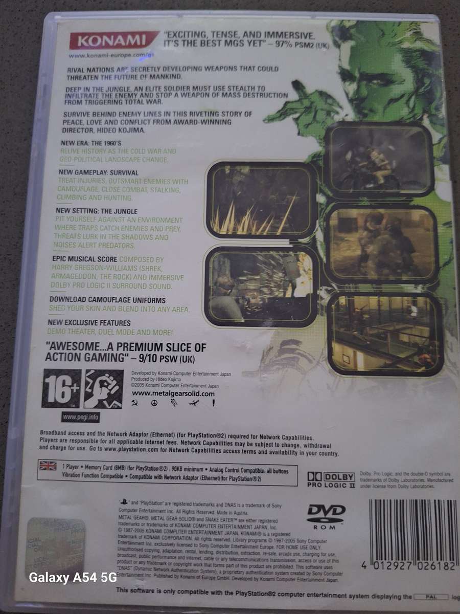 Metal Gear Solid 3: Snake Eater (PS2) - NEXT BUSINESS DAY SHIPPING!