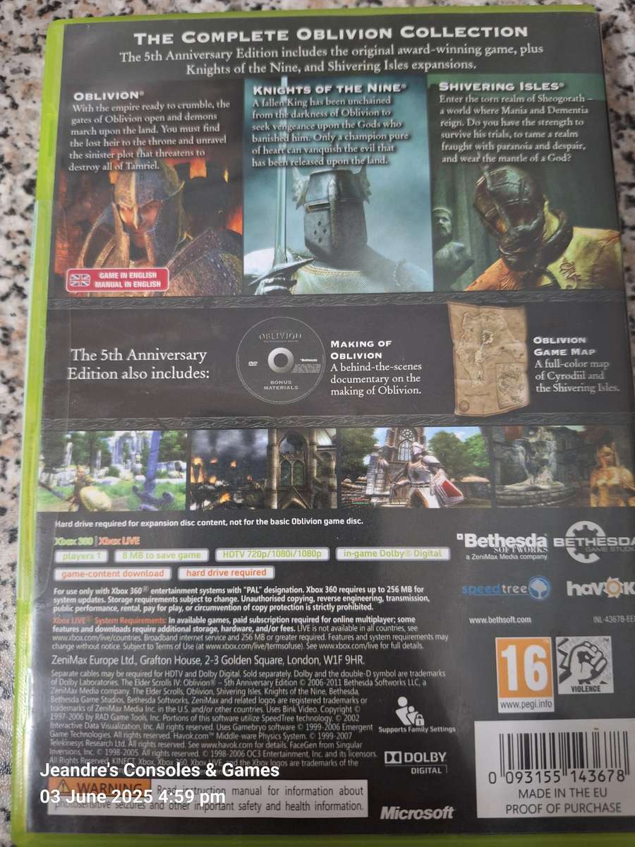 The Elder Scrolls IV: Oblivion- 5th Anniversary Edition (Classics) (XBOX 360)