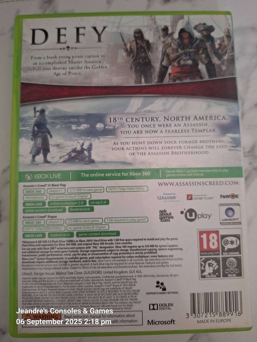 Assassin's Creed IV: Black Flag & Assassin's Creed Rogue - Classics (XBOX 360)