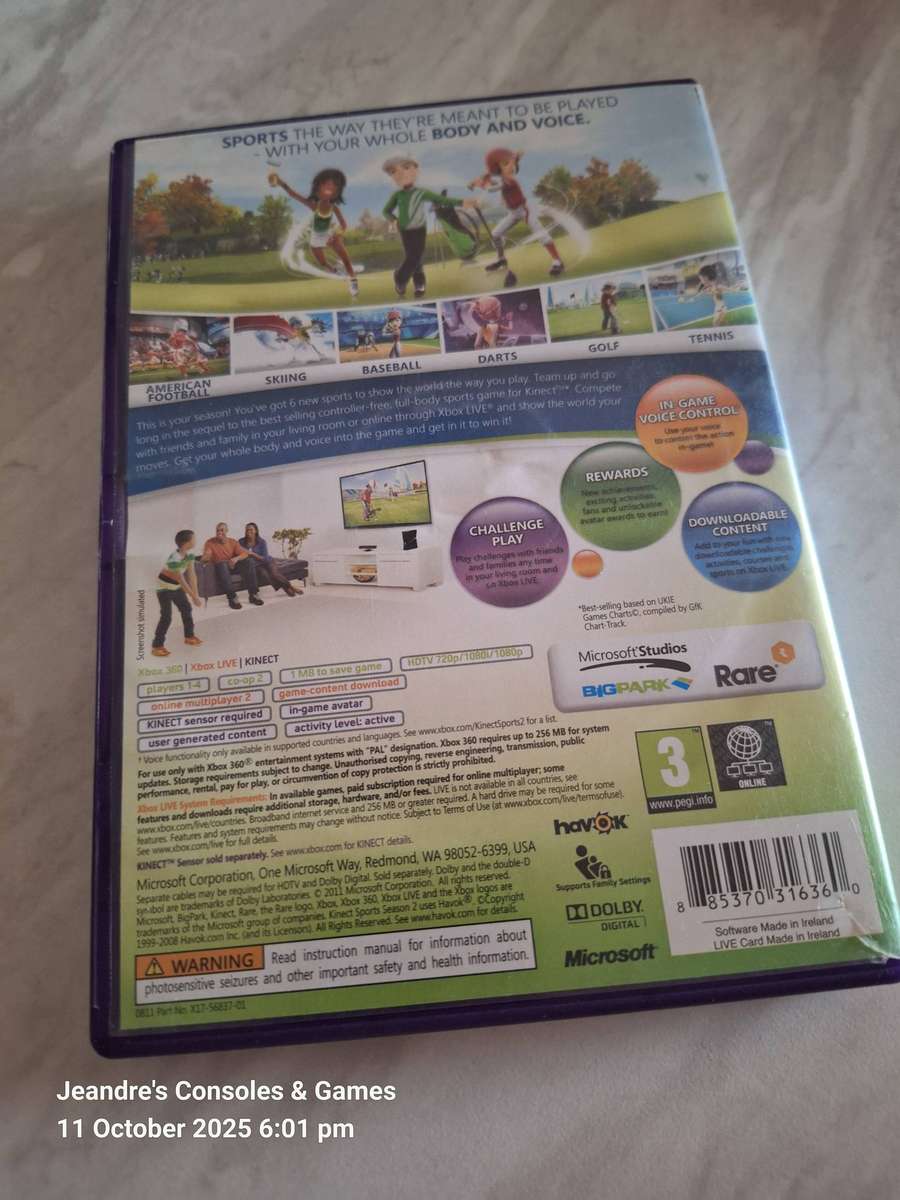 Kinect Sports Season 2 (XBOX 360) - REQUIRES KINECT SENSOR
