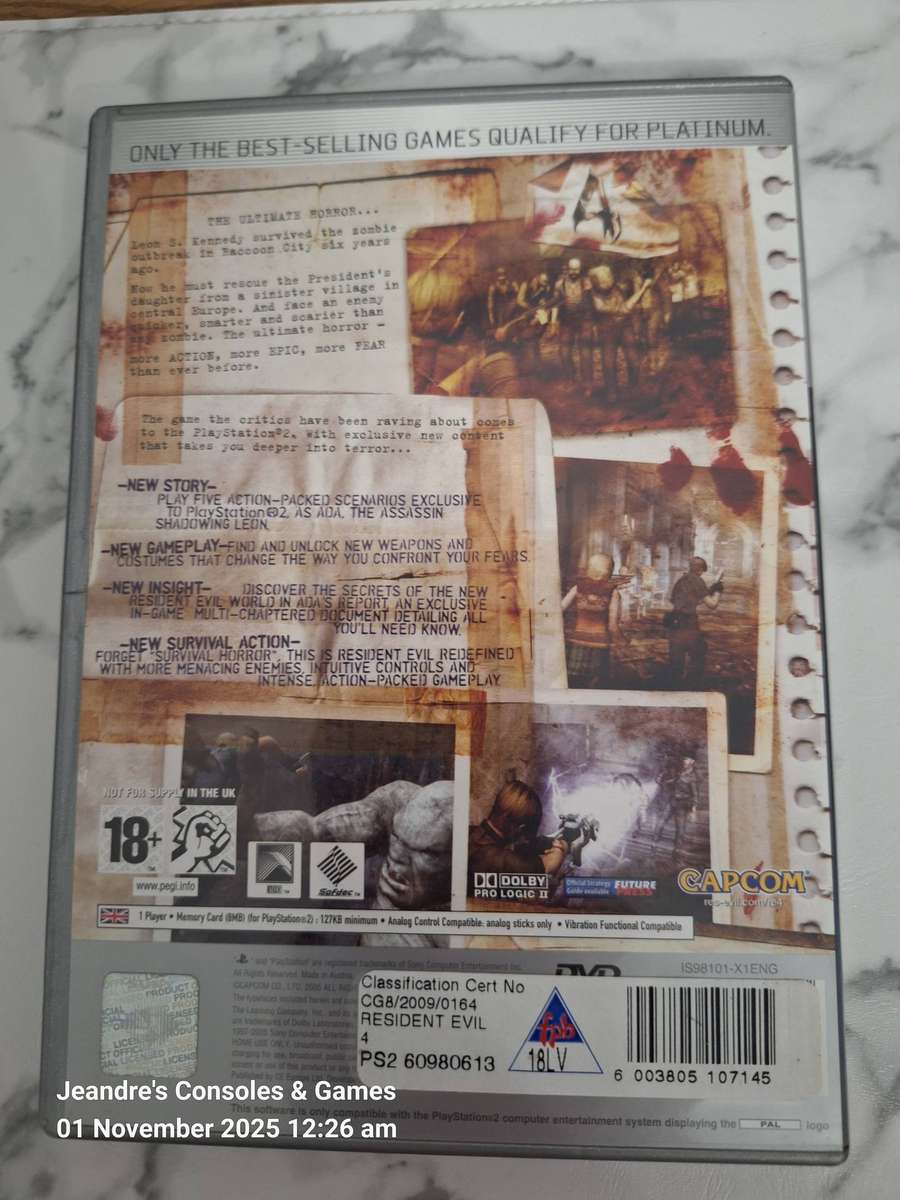 Resident Evil 4- Platinum (PS2)