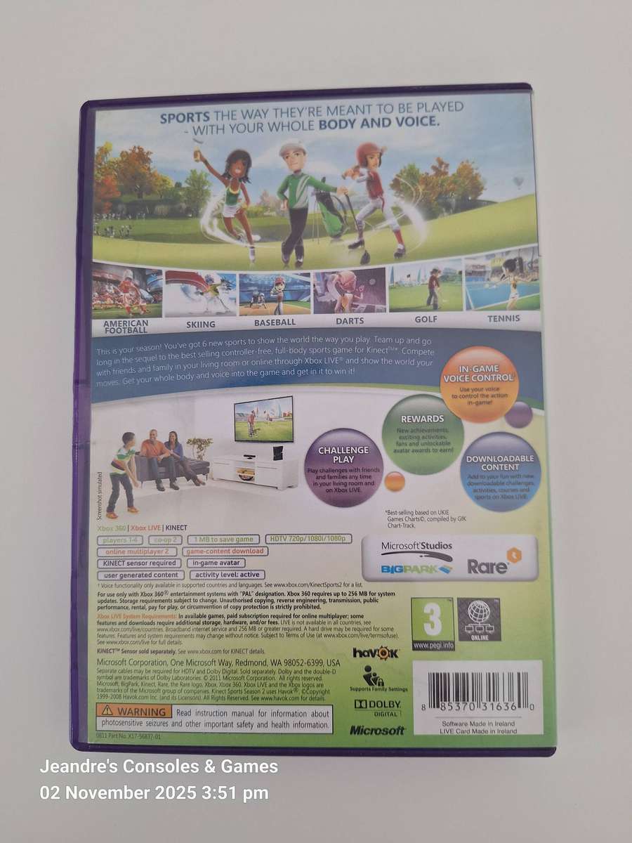 Kinect Sports Season 2 (XBOX 360) - REQUIRES KINECT SENSOR