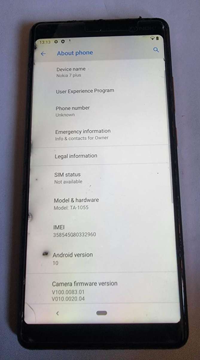 NOKIA 7 Plus 64GB Smartphone 4GB Ram Andriod 10*
