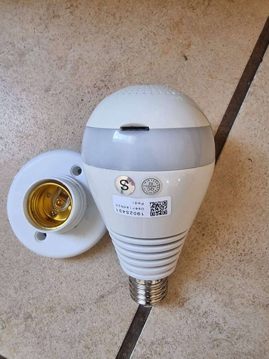 E27 WIFI 360 Bulb Camera - Mini Panoramic Fish Eye Camera - Night Vision, Support for Android/iOS..