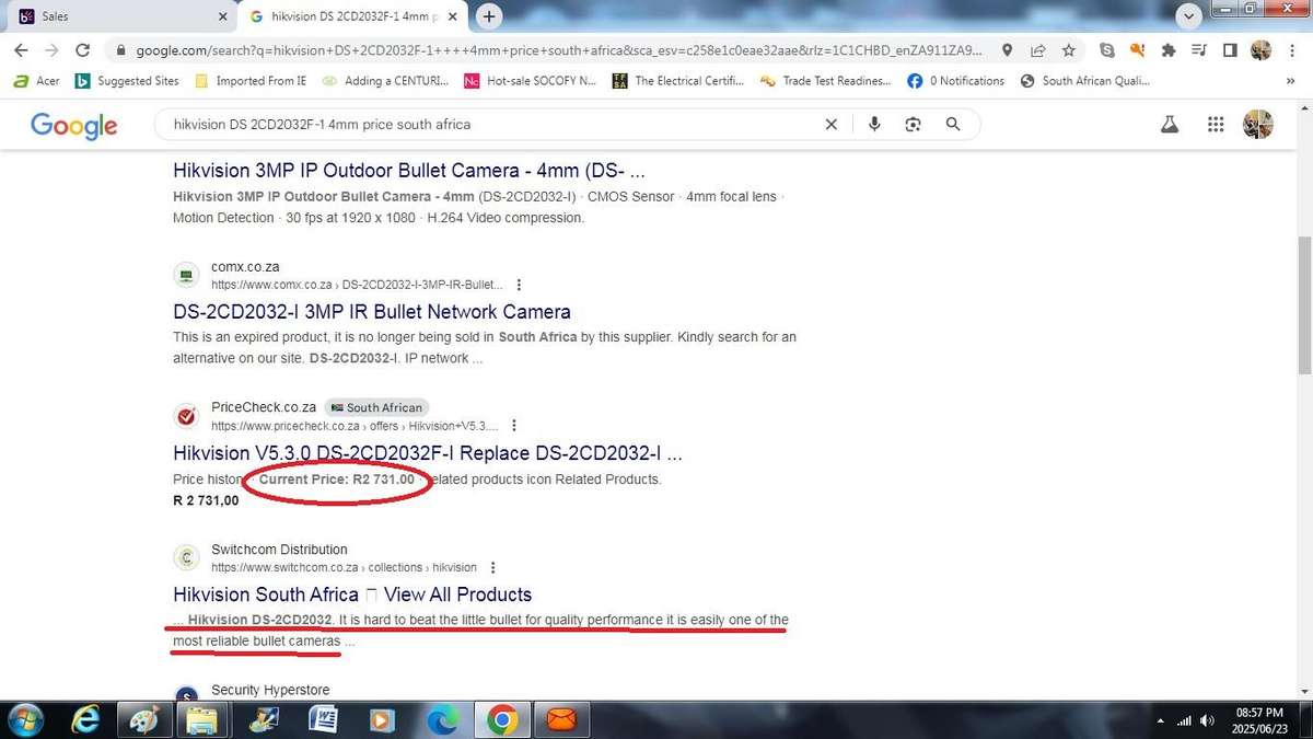 lot of 2 super performance hikvision 4mm ip cameras