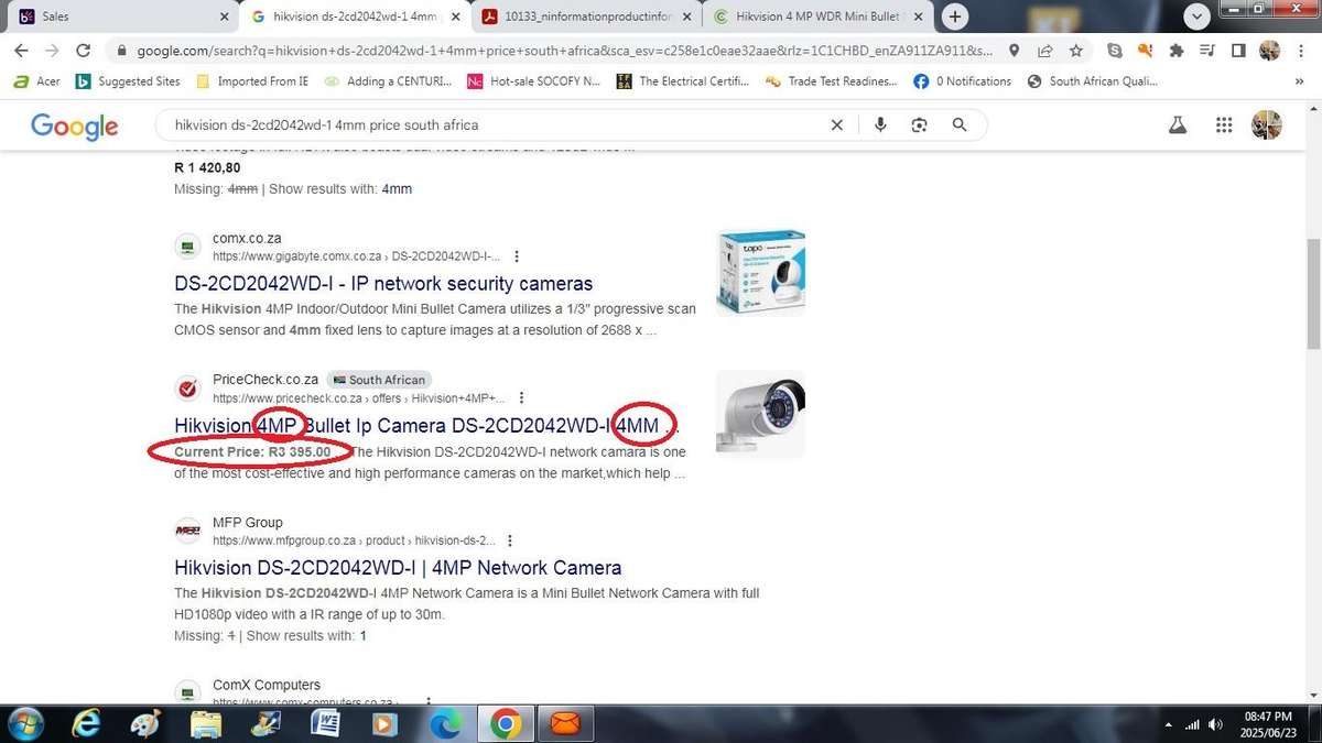 lot of 2 super performance hikvision 4mm ip cameras