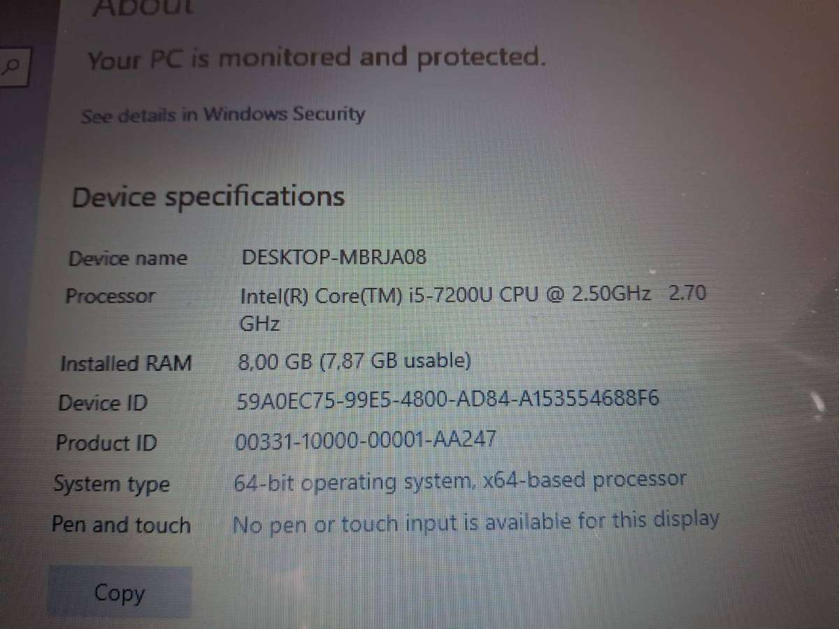 Dell I5-7200 2.5Ghz CPU - 8GB Ram - 256SSD - 15" LCD Screen - Excellent Battery + Backpack Carry Bag