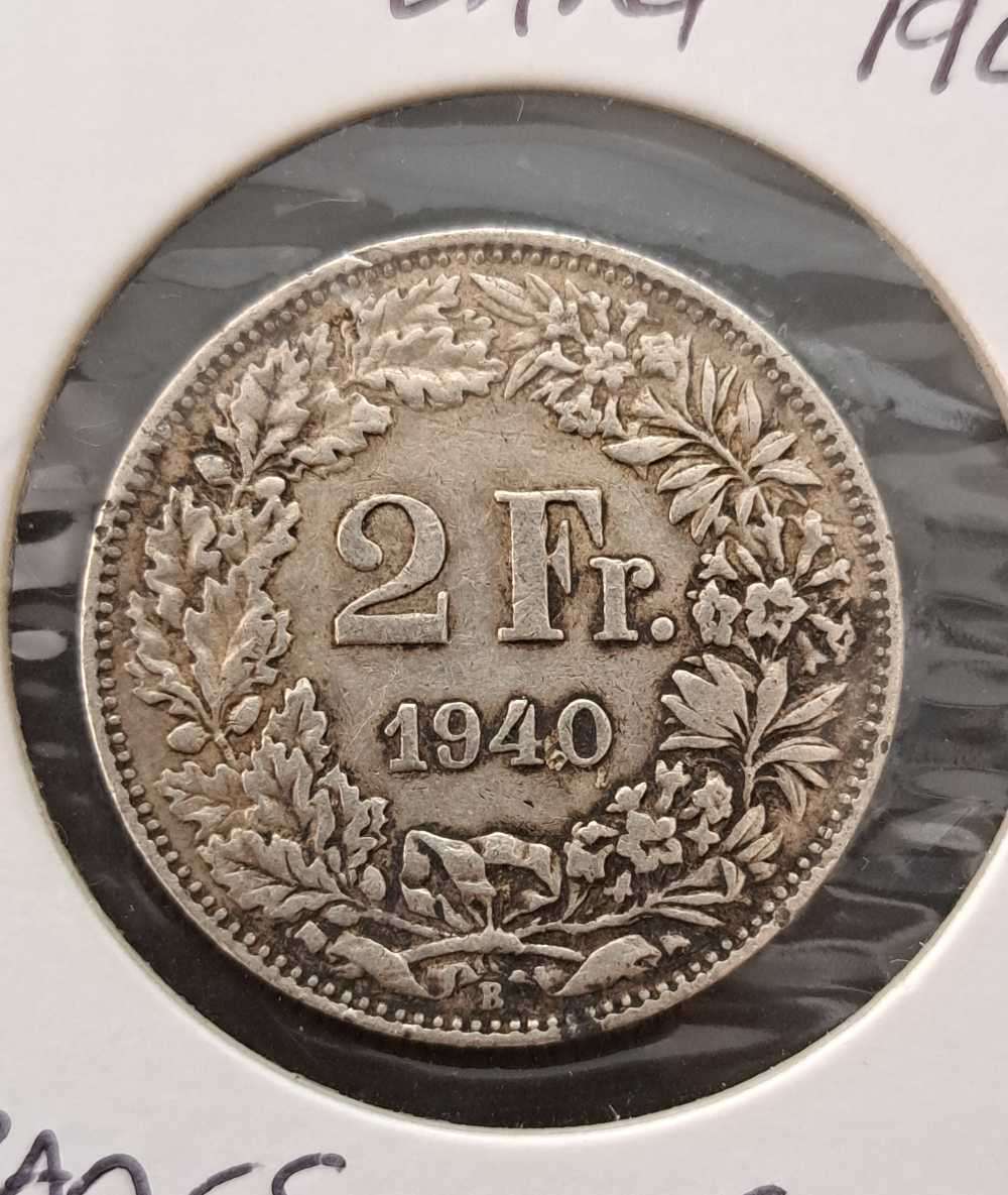 1942 Switzerland silver 2 Francs