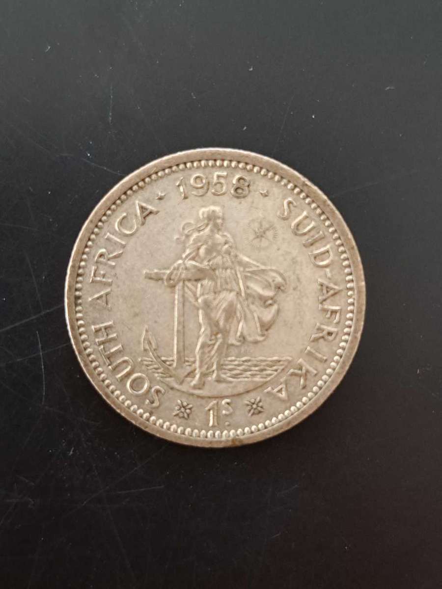1958 South Africa 1 Shilling - Silver