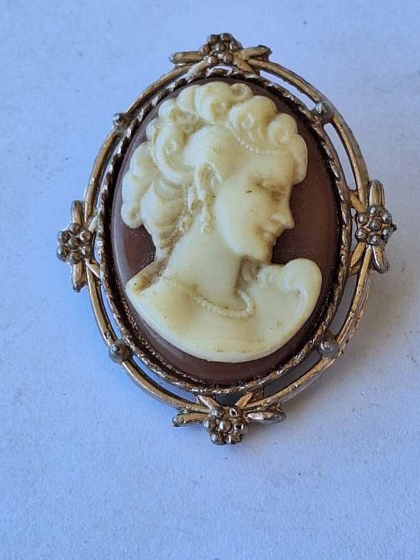 Cameo type brooch