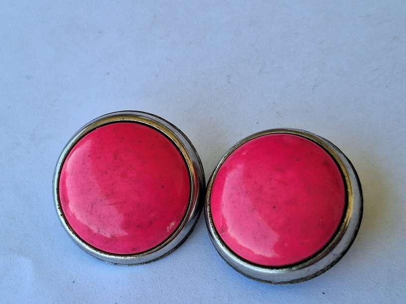 Large pink clip on earrings