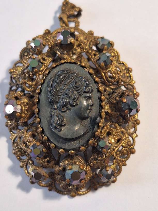 Vintage West German brooch also pendant 5 x 4cm