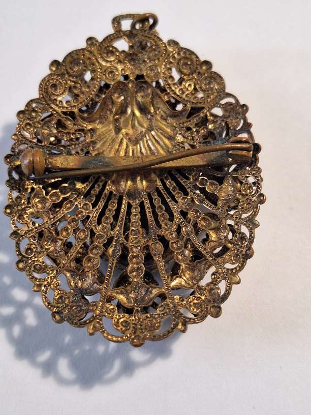 Vintage West German brooch also pendant 5 x 4cm