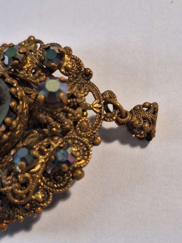 Vintage West German brooch also pendant 5 x 4cm