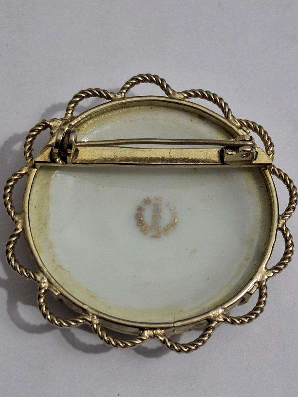 Large Limoges brooch