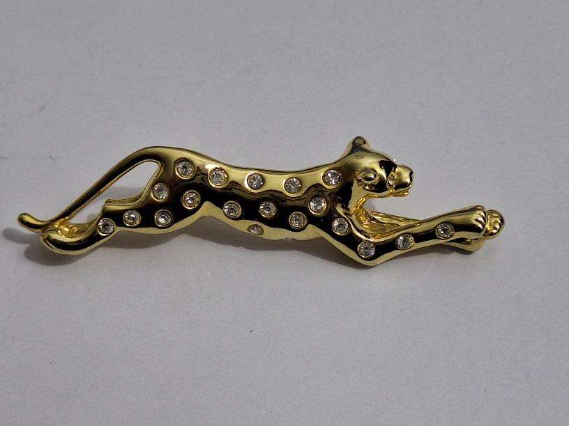 Stunning vintage cheetah brooch 7.5cm long